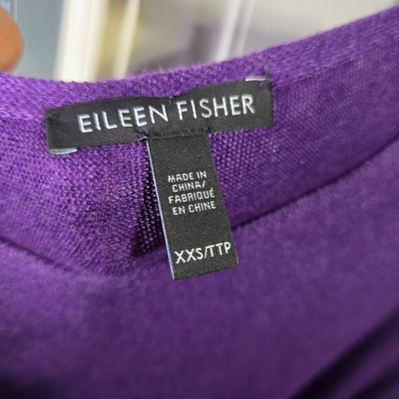 Eileen Fisher Purple Tencel & Merino Wool Sweater – Size XXS - Picture 3 of 5